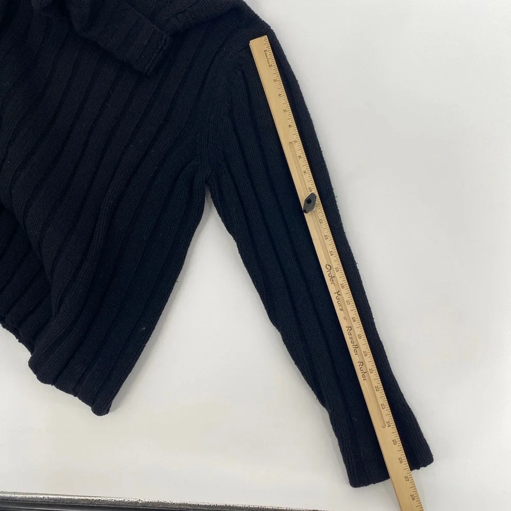 Banana Republic Mens Extra Large Black Lambswool Cashmere Ribbed Knit Sweater